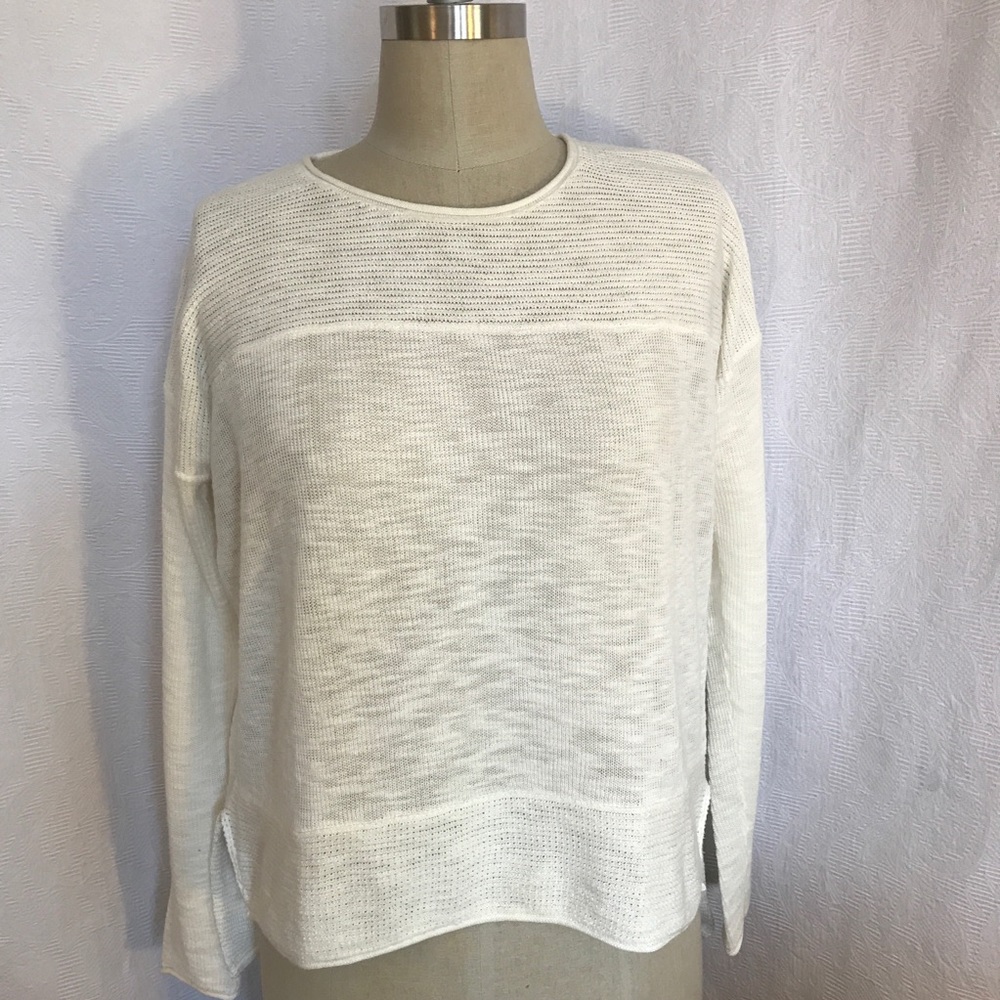 Line the label cream S cotton slub sweater